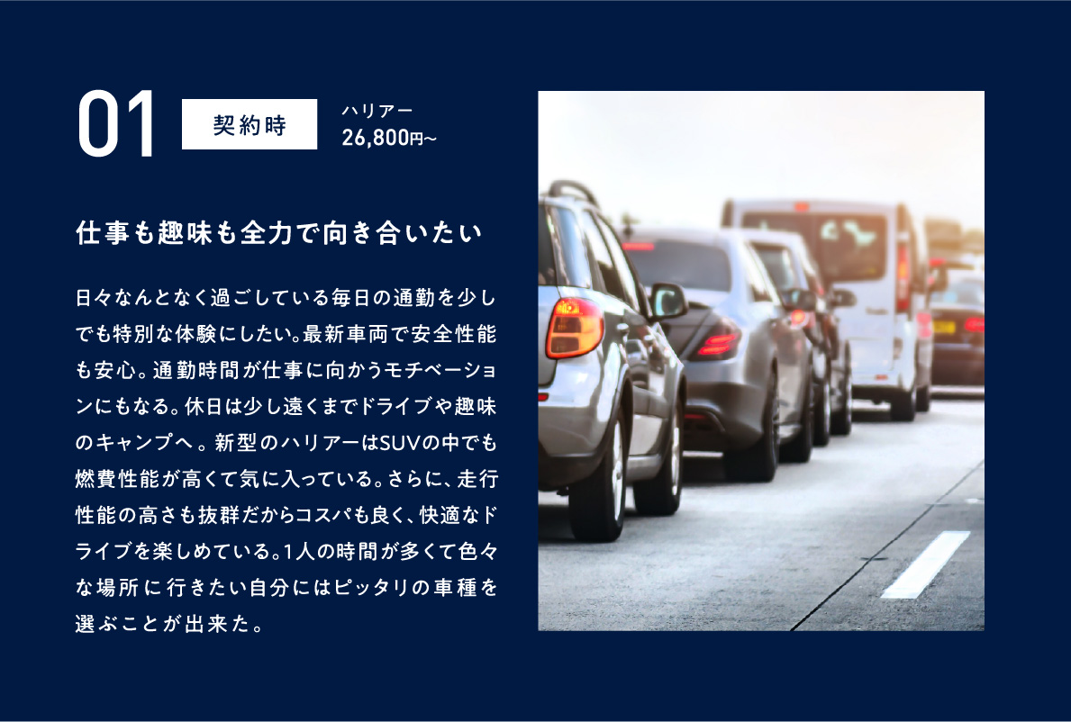 01 契約時 ハリアー26,800円～